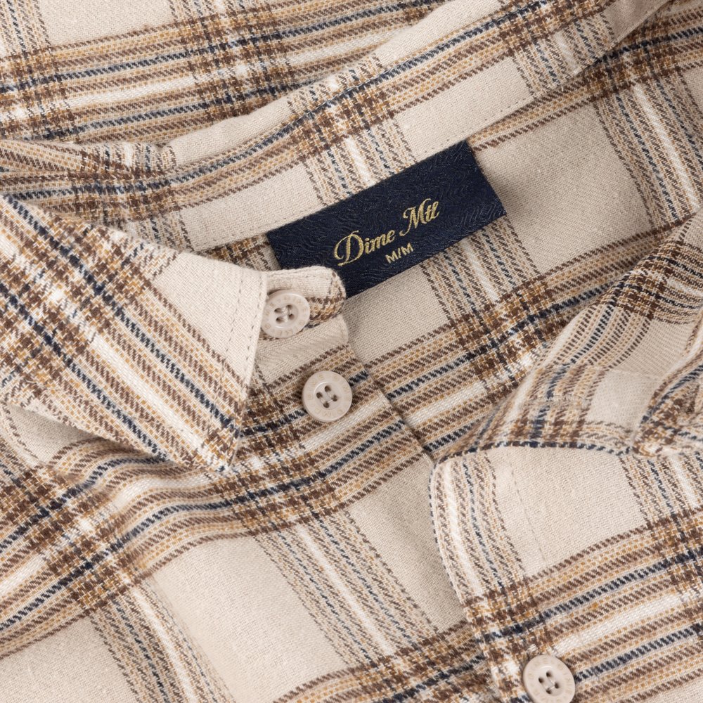 DIME PLAID FLANNEL SHIRT CREAM