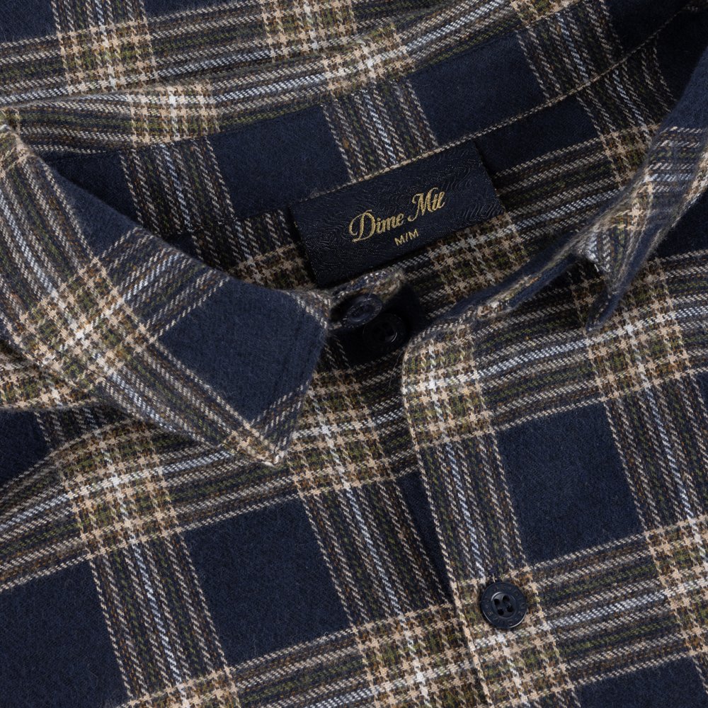 DIME PLAID FLANNEL SHIRT NAVY