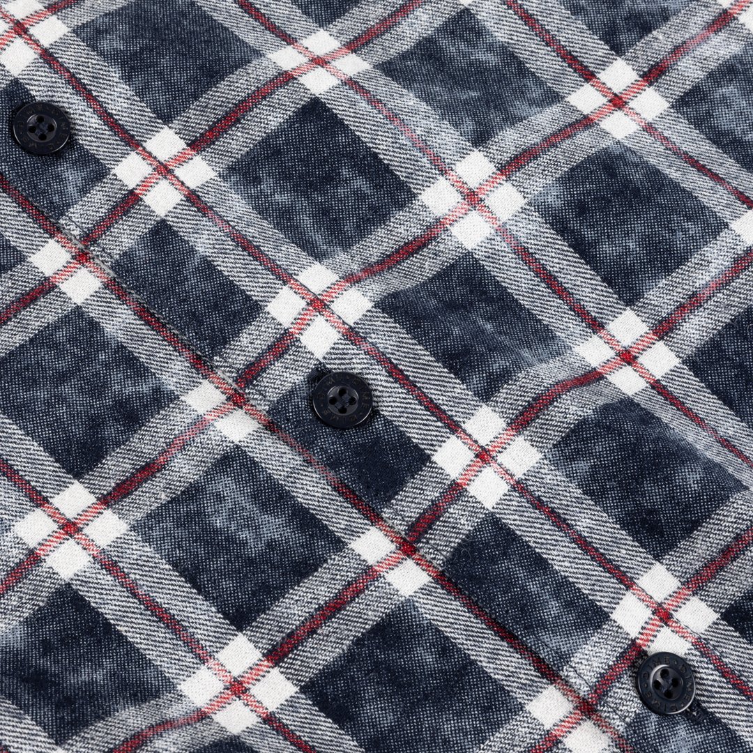 Plaid Flannel Shirt Navy Blue