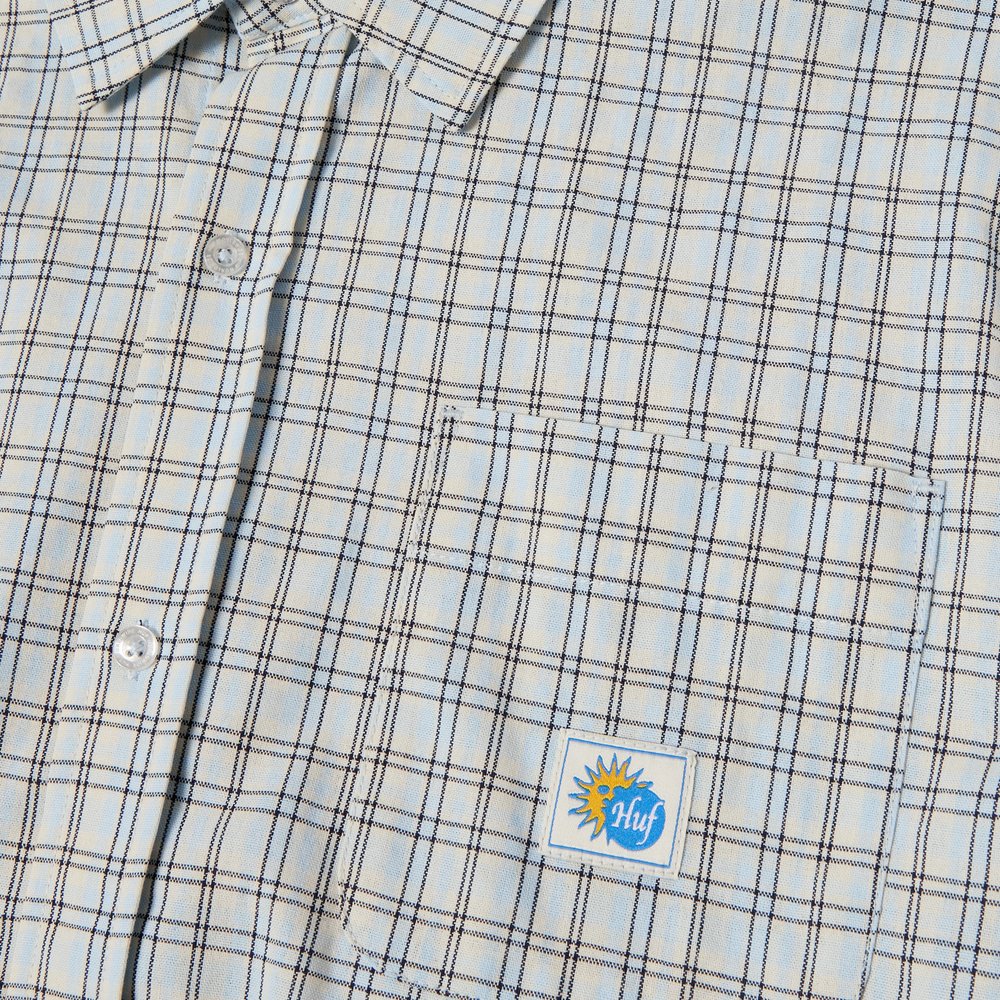 HUF TOTAL ECLIPSE PLAID SHIRT LIGHT BLUE