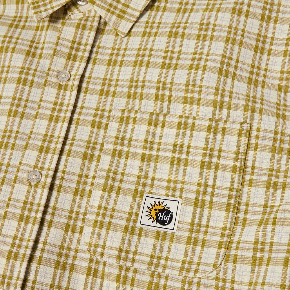 HUF TOTAL ECLIPSE PLAID SHIRT MUSTARD