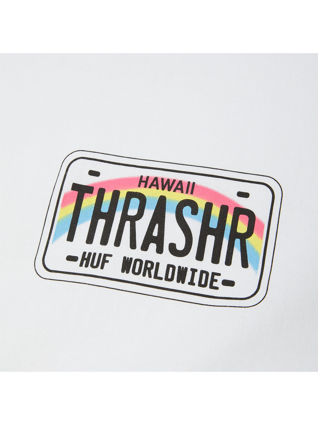 Huf X Thrasher License Plate Tee White