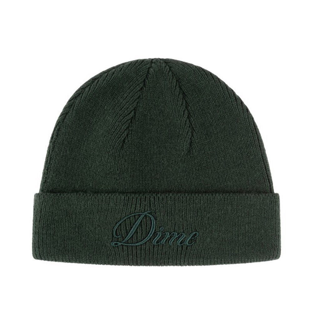 DIME CURSIVE WOOL FOLD BEANIE DARK GREEN