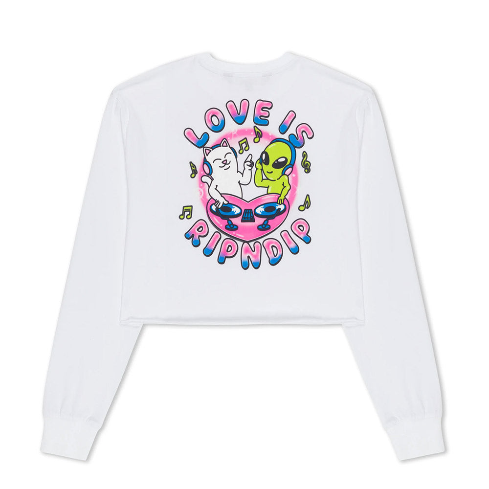 RIPNDIP LOVE IS RIPNDIP CROPPED LS WHITE