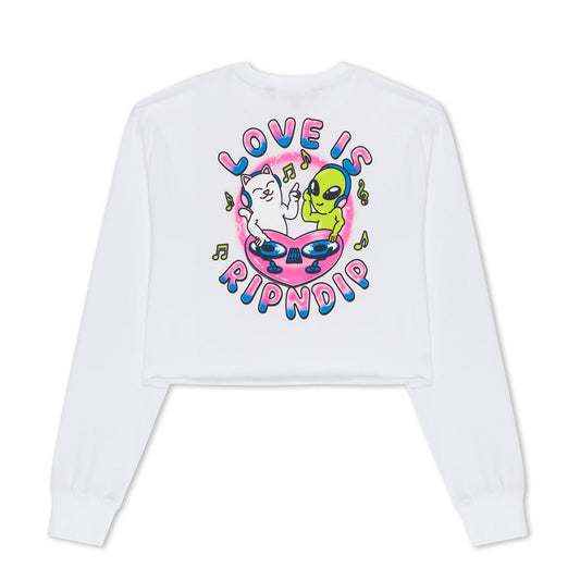 RIPNDIP LOVE IS RIPNDIP CROPPED LS WHITE