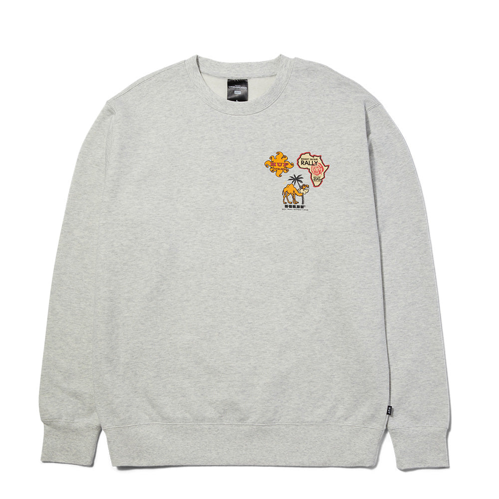 HUF X TOYOTA OVERLAND TOURING CREWNECK GREY