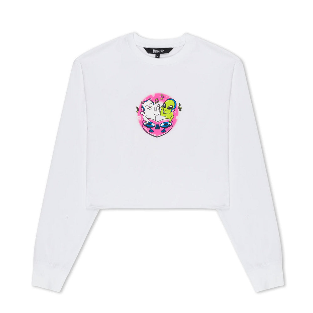 RIPNDIP LOVE IS RIPNDIP CROPPED LS WHITE