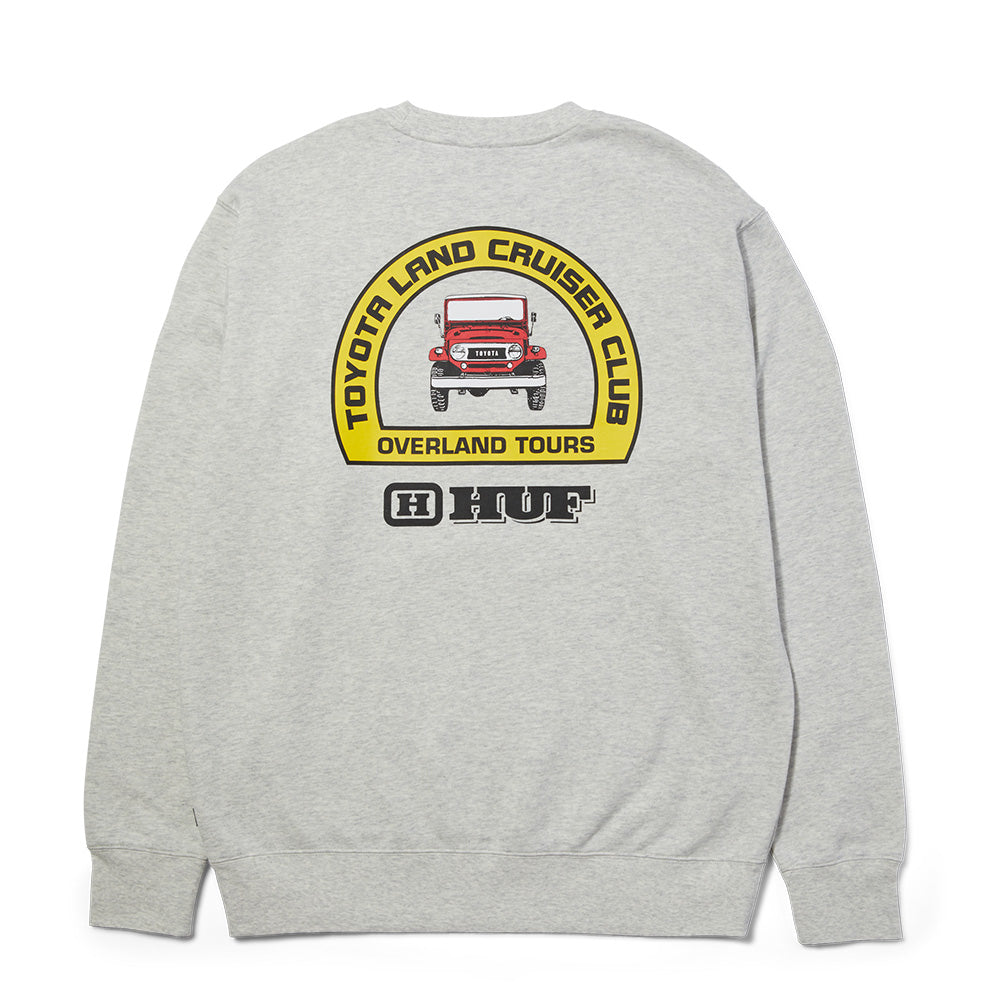 HUF X TOYOTA OVERLAND TOURING CREWNECK GREY
