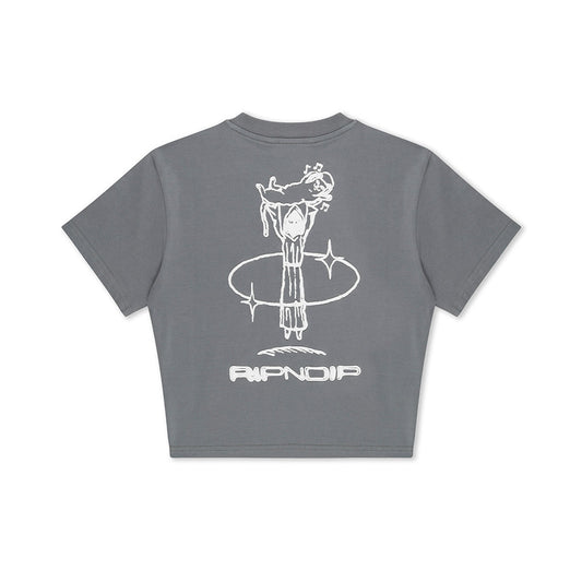 RIPNDIP SATURN CROPPED BABY TEE GREY