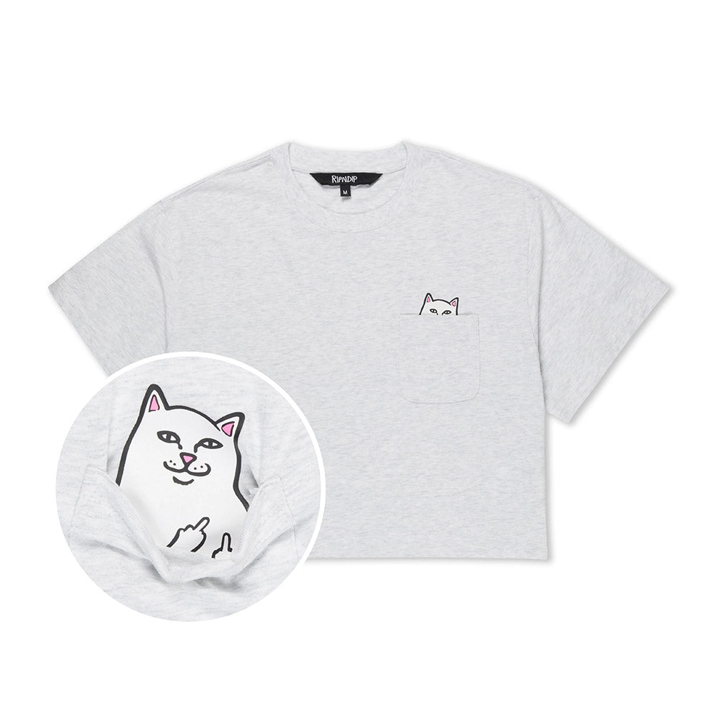 RIPNDIP LORD NERMAL CROP BABY POCKET TEE GREY