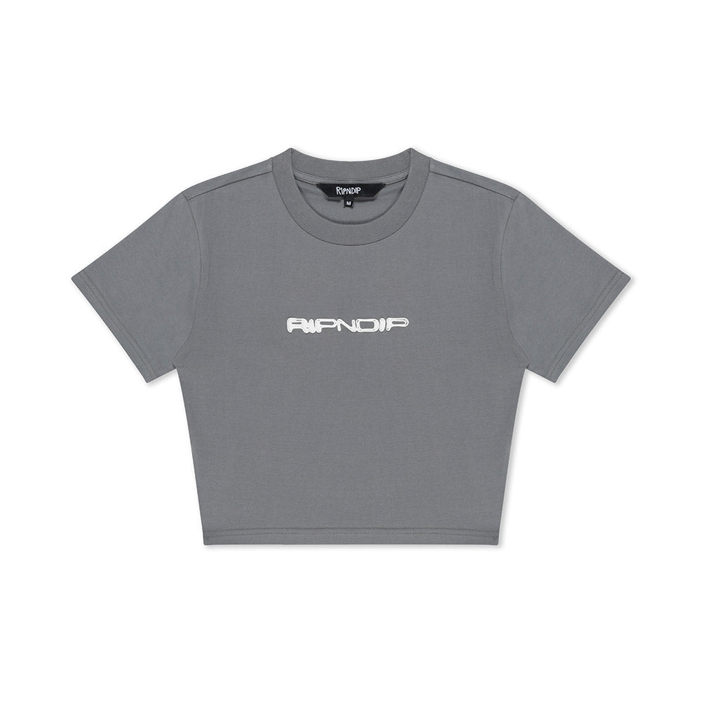 RIPNDIP SATURN CROPPED BABY TEE GREY