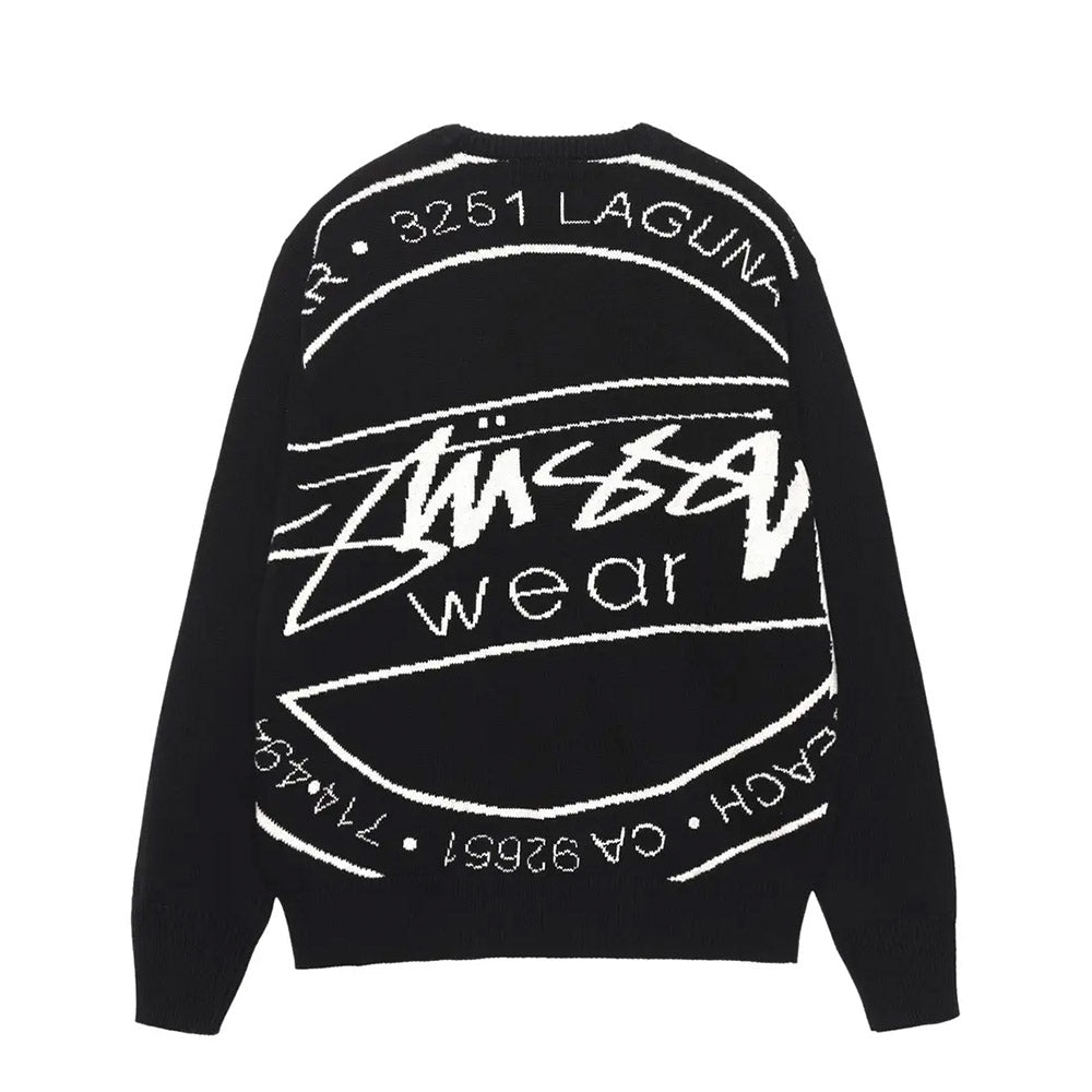 STUSSY LAGUNA ICON SWEATER BLACK