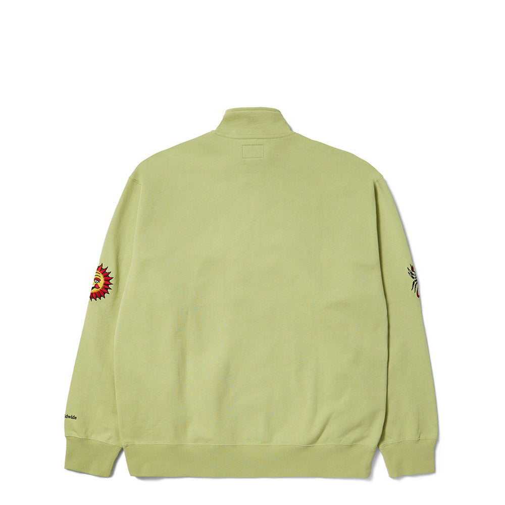 HUF BLEDSOE QUARTER ZIP FLEECE LIME