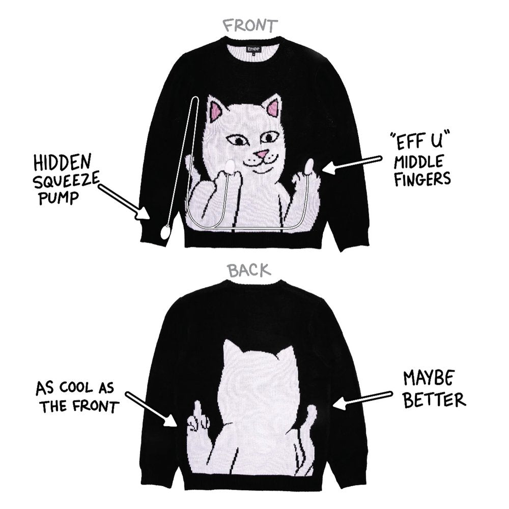 RIPNDIP FLIPPY KNITTY SWEATER  BLACK