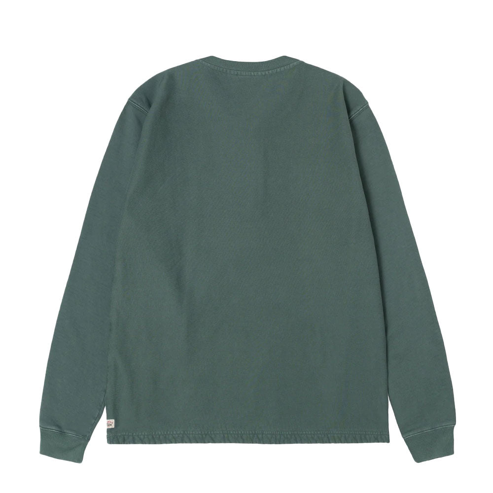 Open Hem Henley Fleece Dark Green