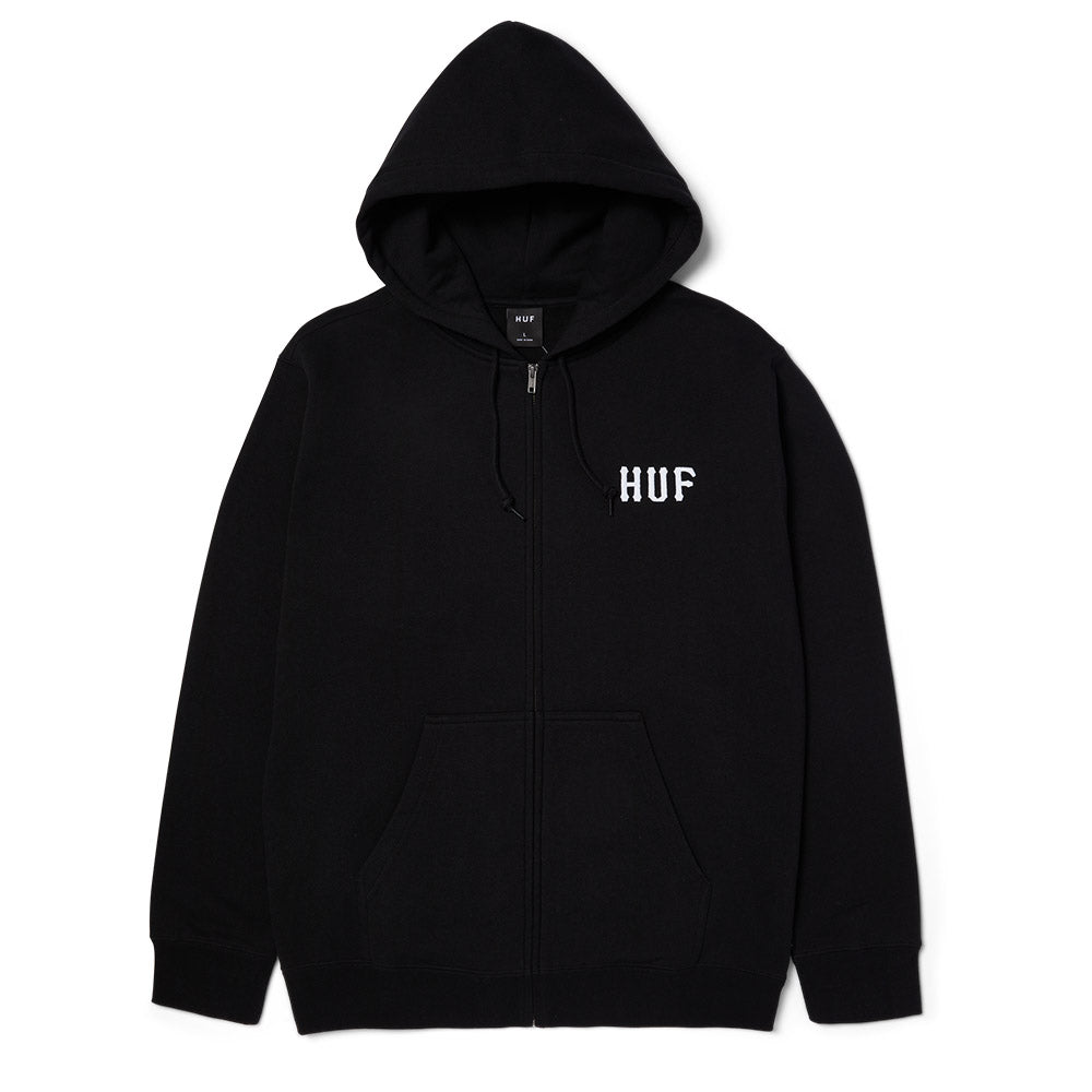 HUF SET CLASSIC LOGO ZIP HOODIE BLACK