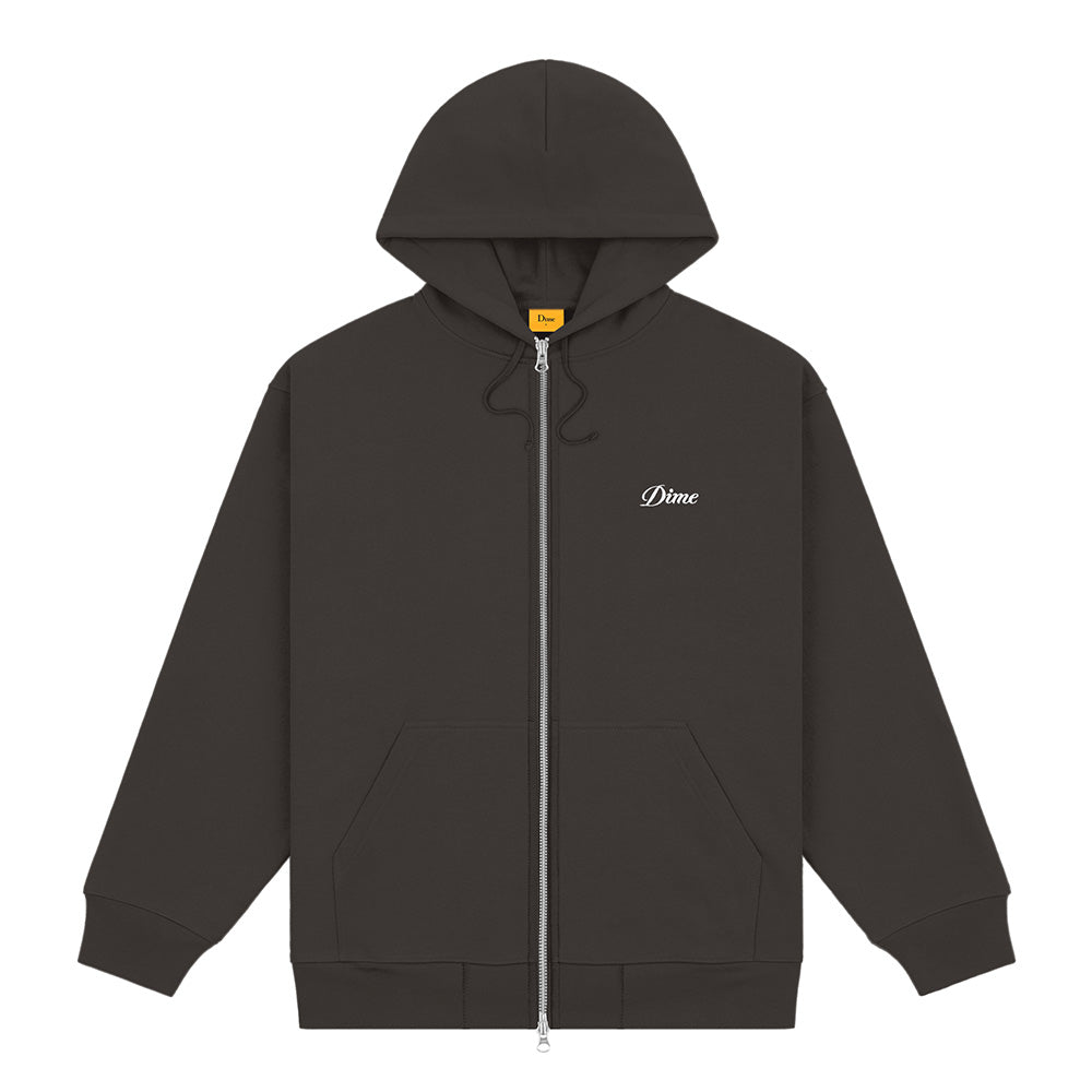 DIME CURSIVE ZIP HOODIE BLACK