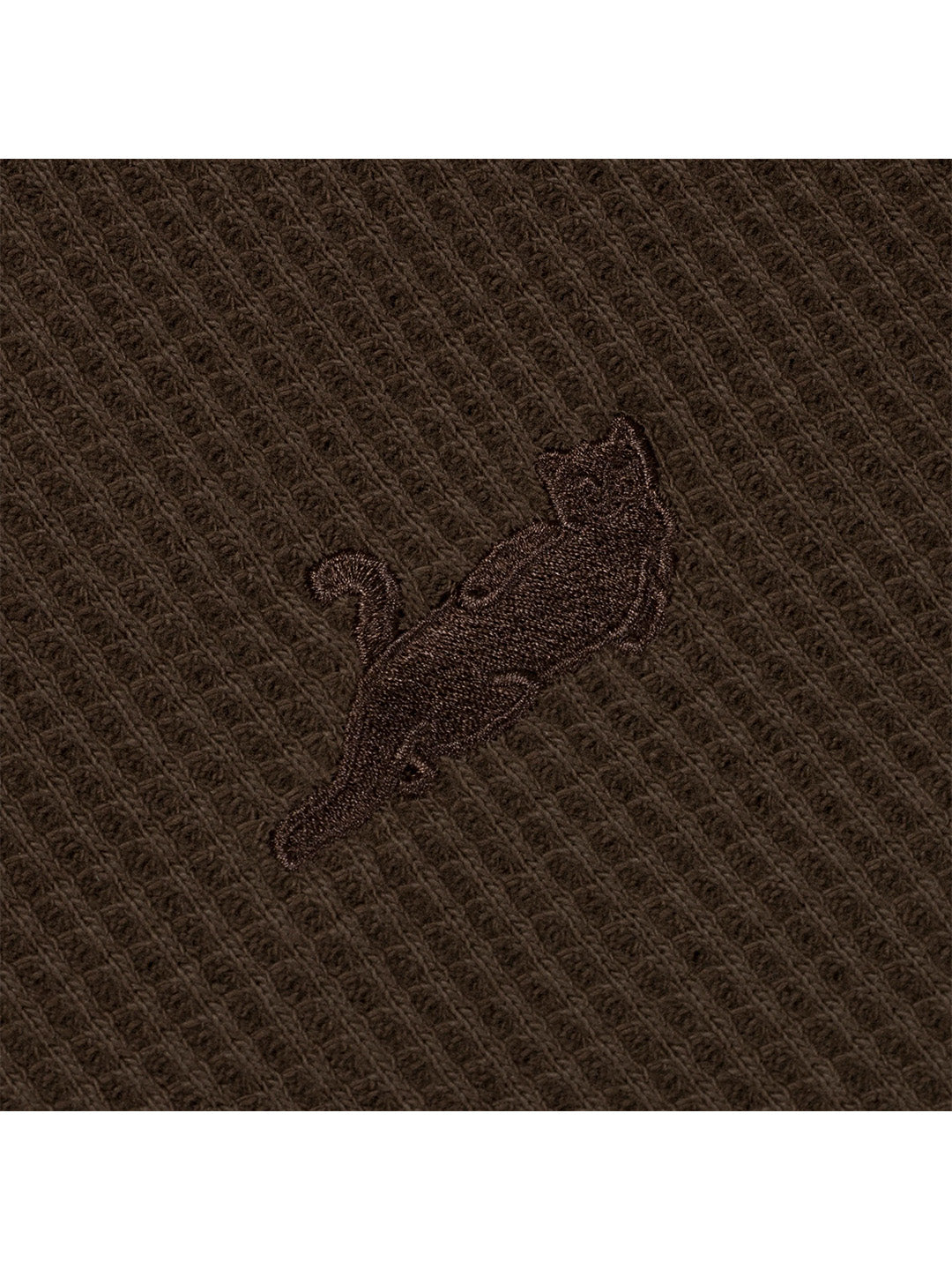 Castanza Waffle Zip Hood Brown