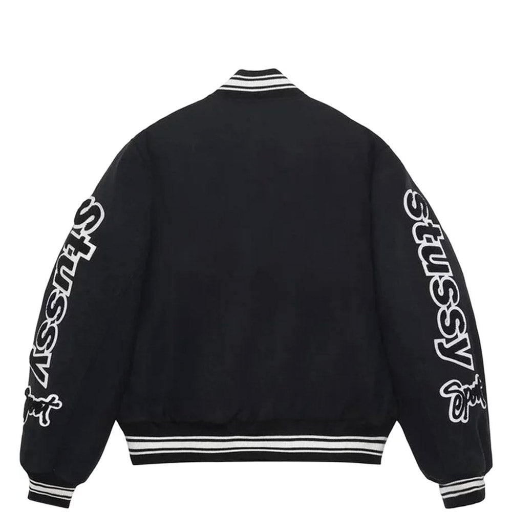 STUSSY COMPETITION VARSITY JACKET BLACK