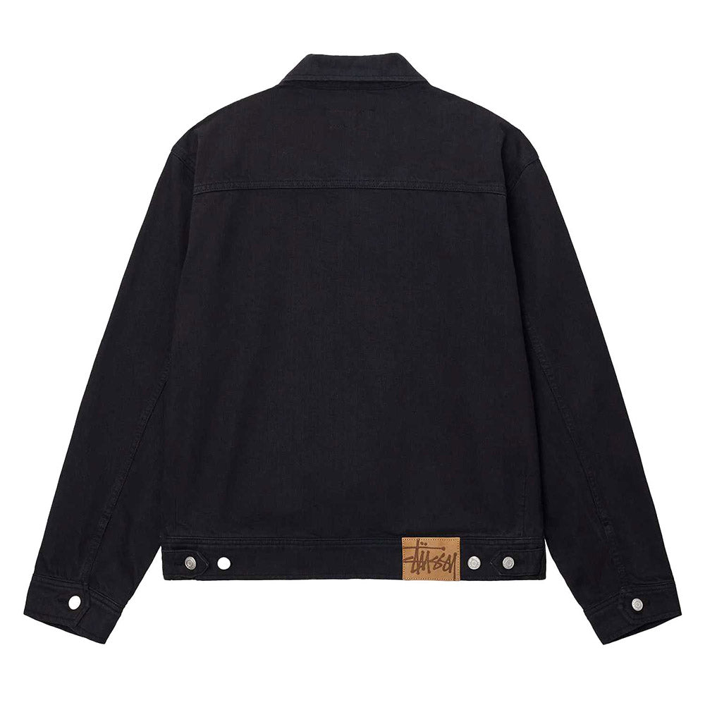 STUSSY OVERDYED ZIP WORK JACKET BLACK