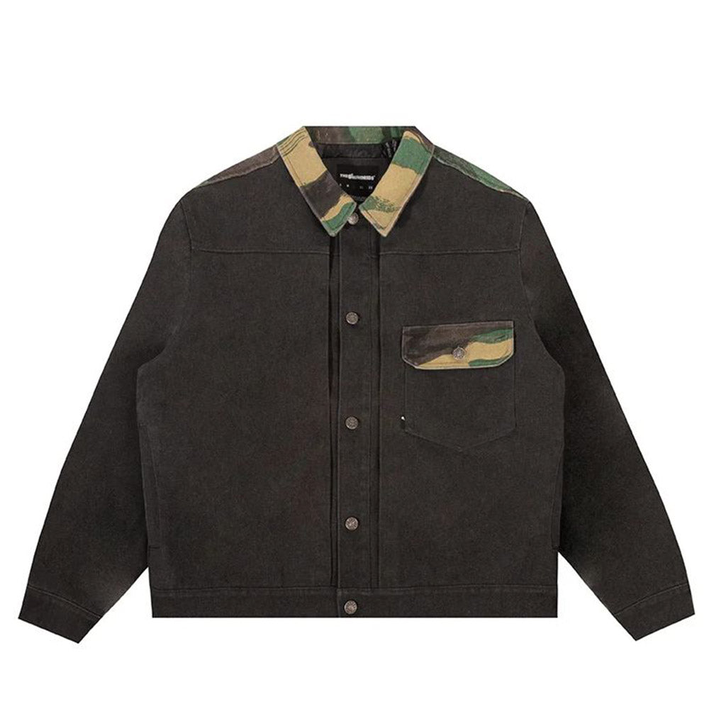 THE HUNDREDS CAMO CANVAS JACKET BLACK