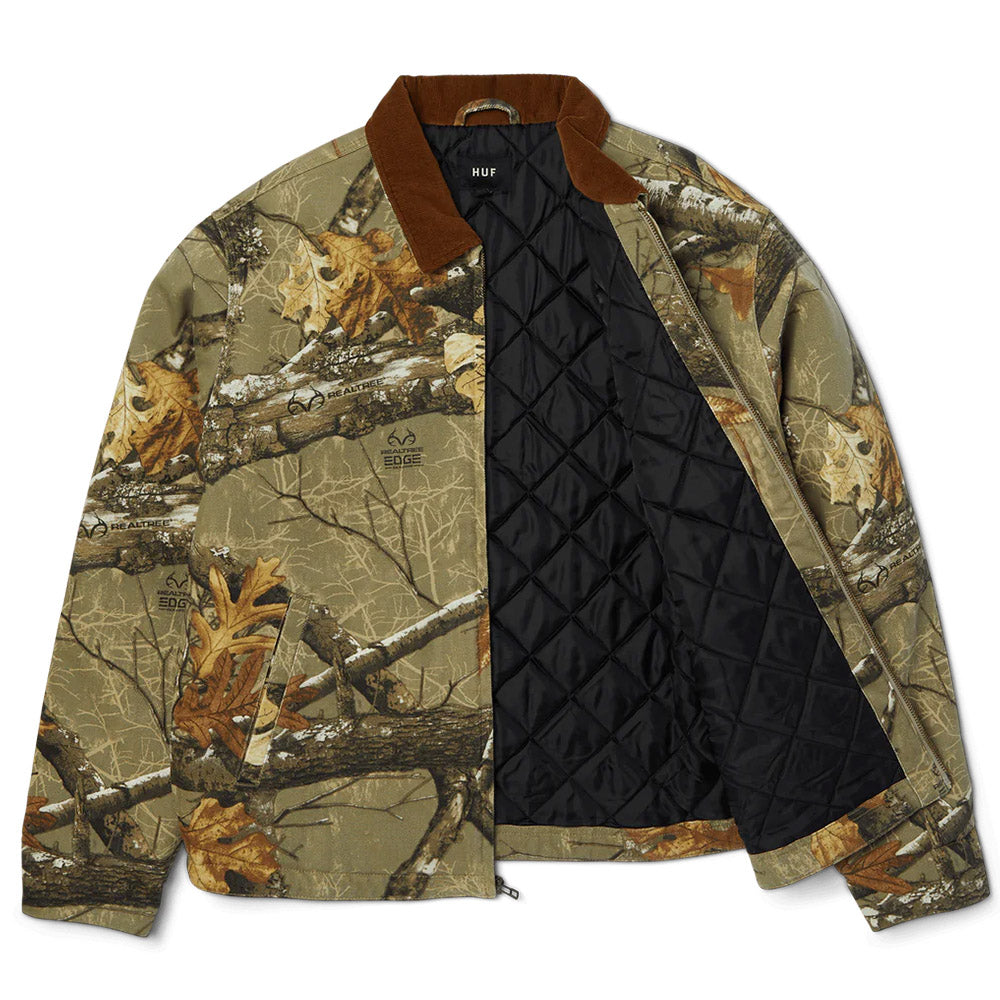 HUF X REALTREE MEGABLAST WORK JACKET GREEN CAMO
