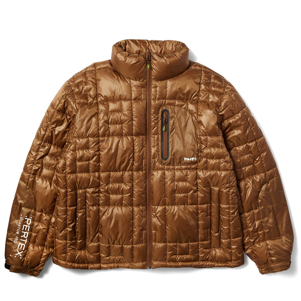 HUF PERTEX PUFFER JACKET BROWN