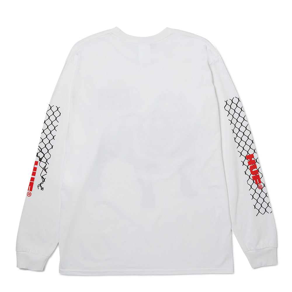 HUF 4 THE DAWGS LS TEE WHITE