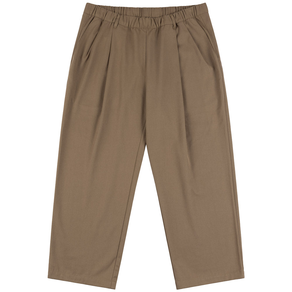 DIME PLEATED TWILL PANTS BROWN