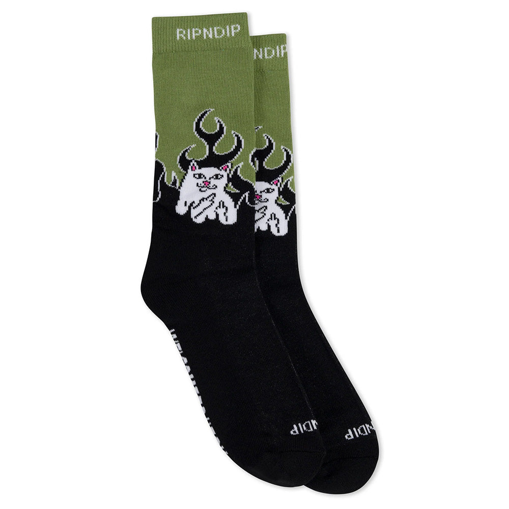 RIPNDIP WELCOME TO HECK SOCKS BLACK