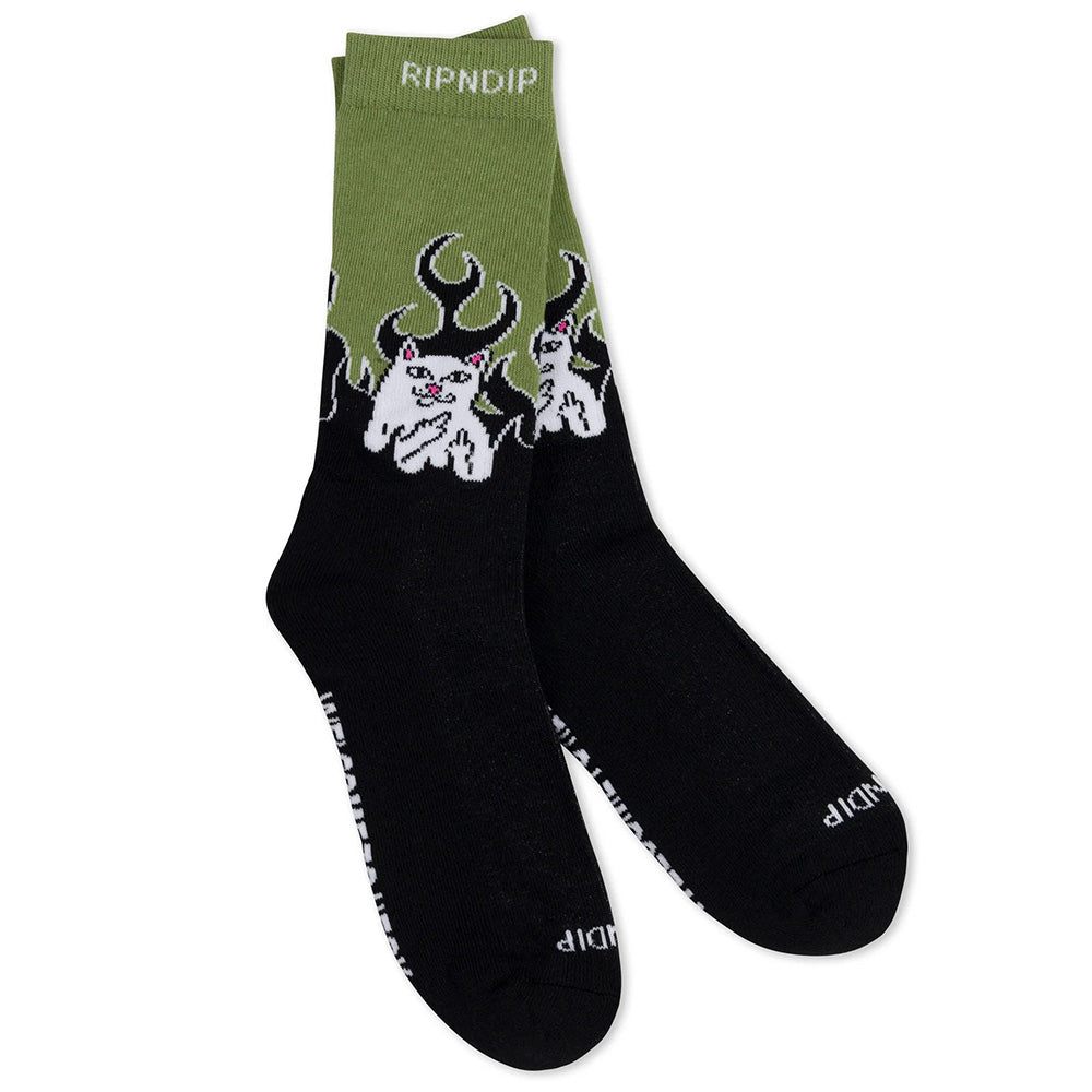 RIPNDIP WELCOME TO HECK SOCKS BLACK