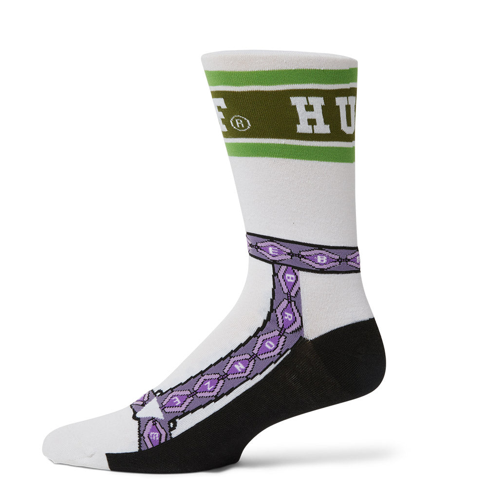 HUF X BRONZE GRANOLA CREW SOCK WHITE