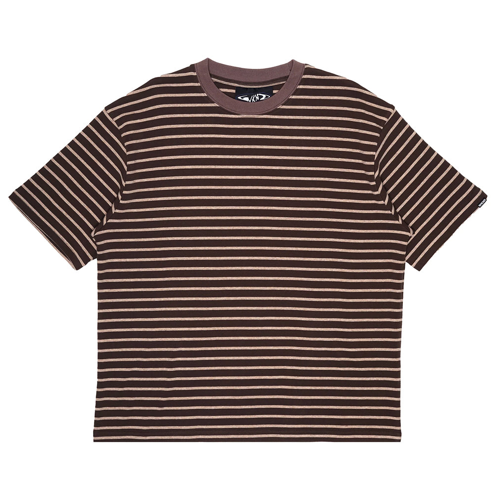 WKND STRIPE TEE BROWN
