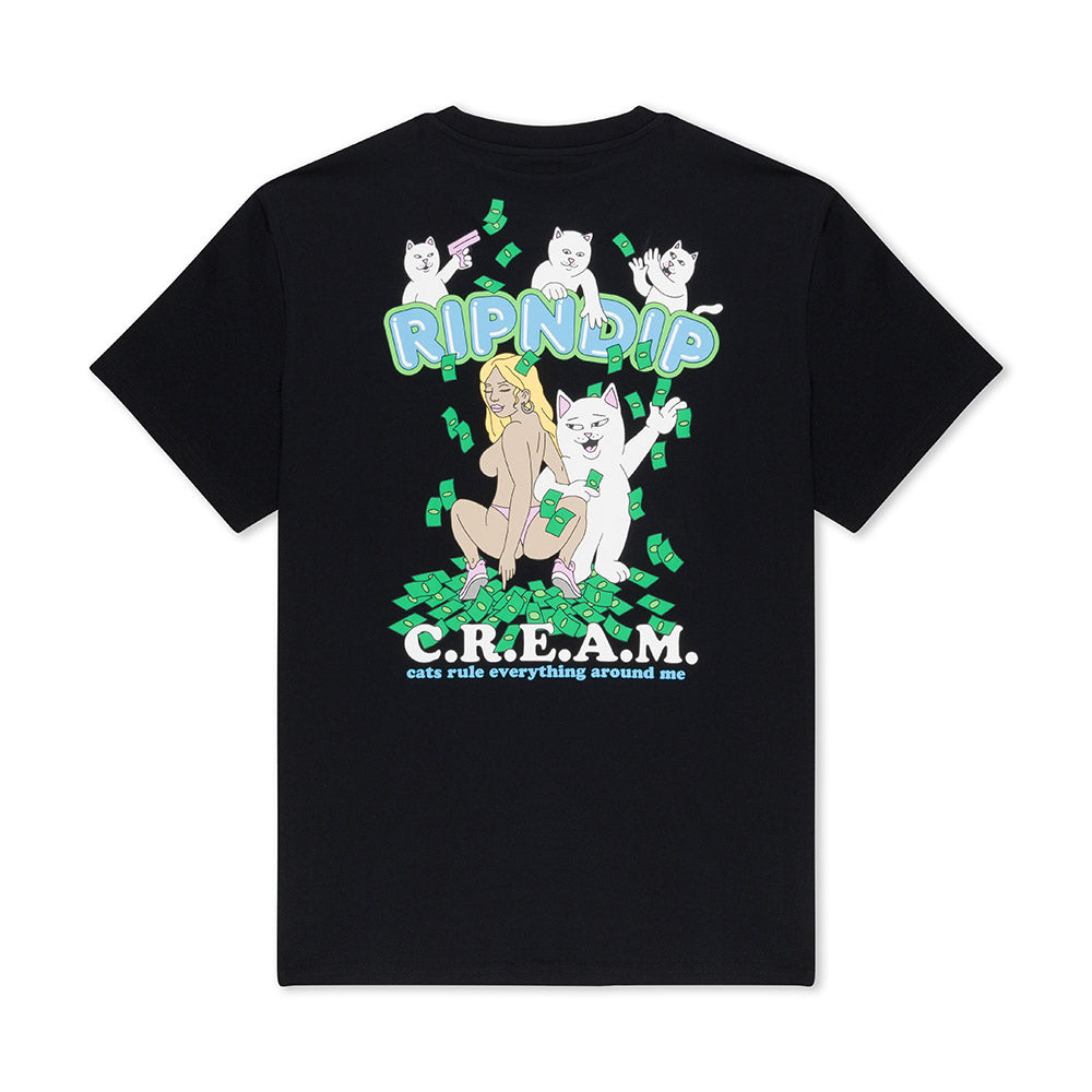 RIPNDIP CLUB CREAM TEE BLACK