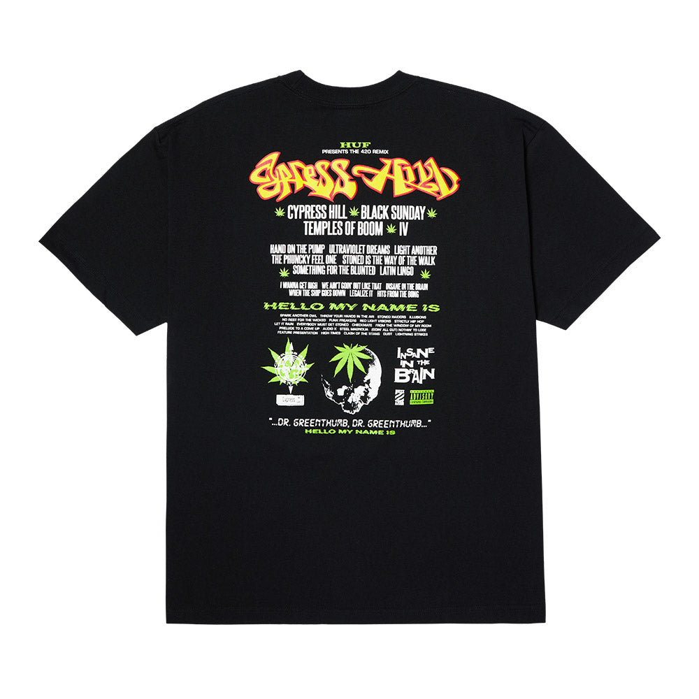 HUF X CYPRESS HILL DR GREENTHUMB TEE BLACK