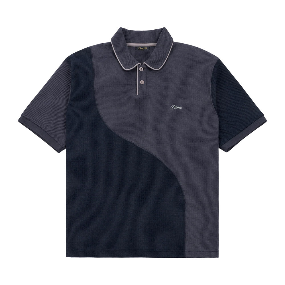 DIME WAFFLE POLO BLUE