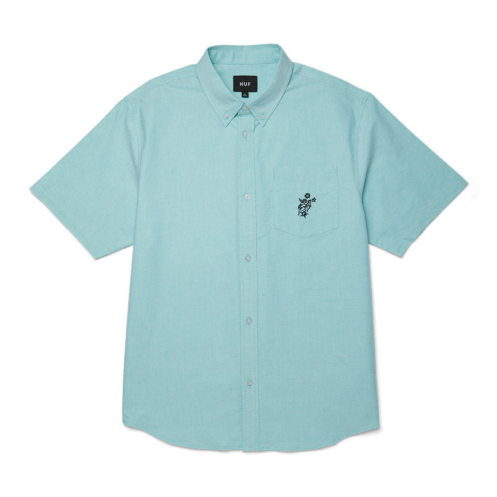 HUF ICARUS OXFORD SHIRT TURQUOISE