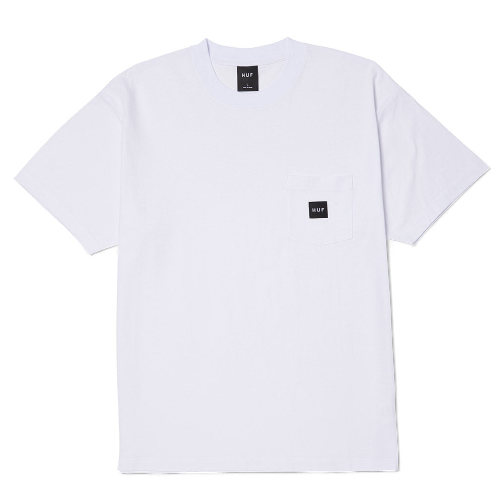 HUF SET BOX LOGO POCKET TEE WHITE