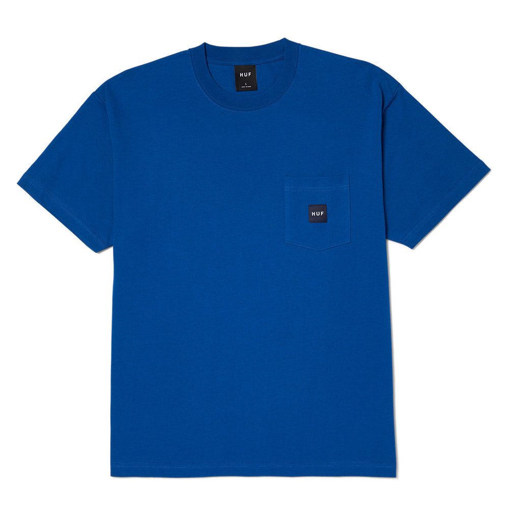 HUF SET BOX LOGO POCKET TEE BLUE