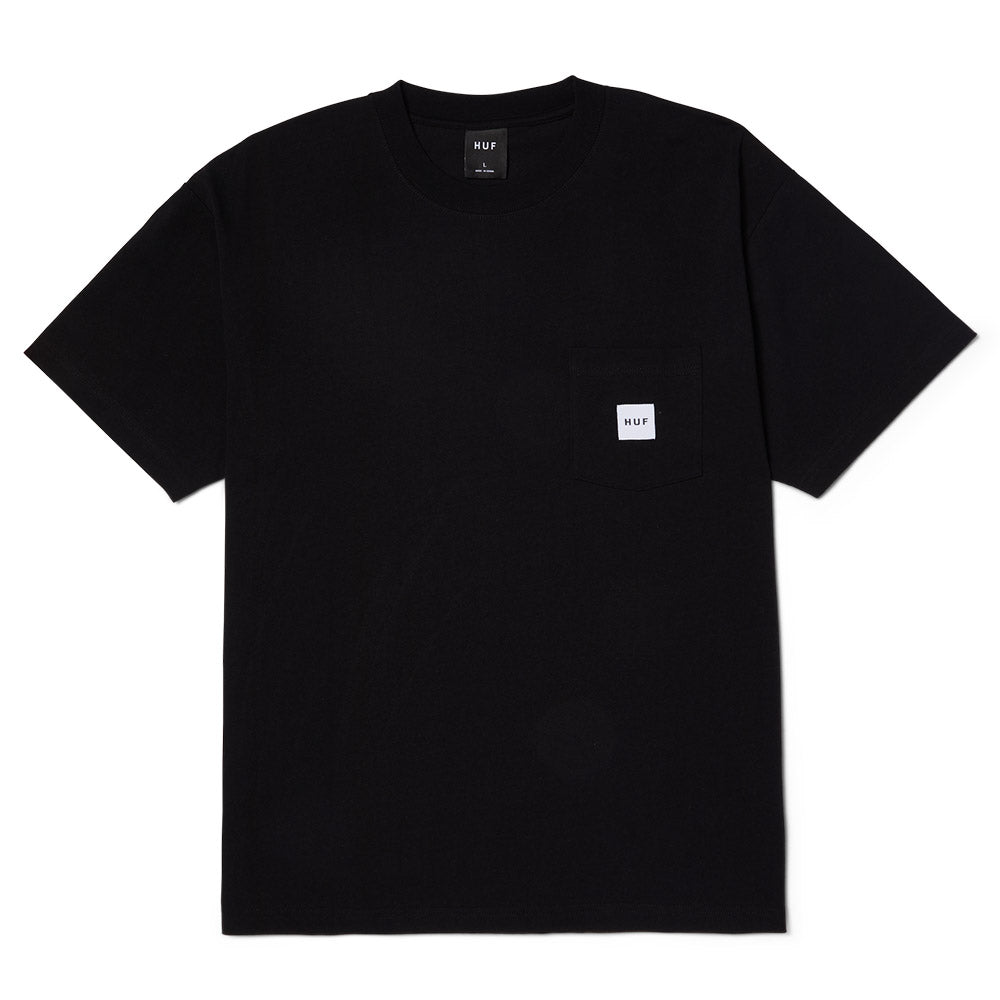 HUF SET BOX LOGO POCKET TEE BLACK