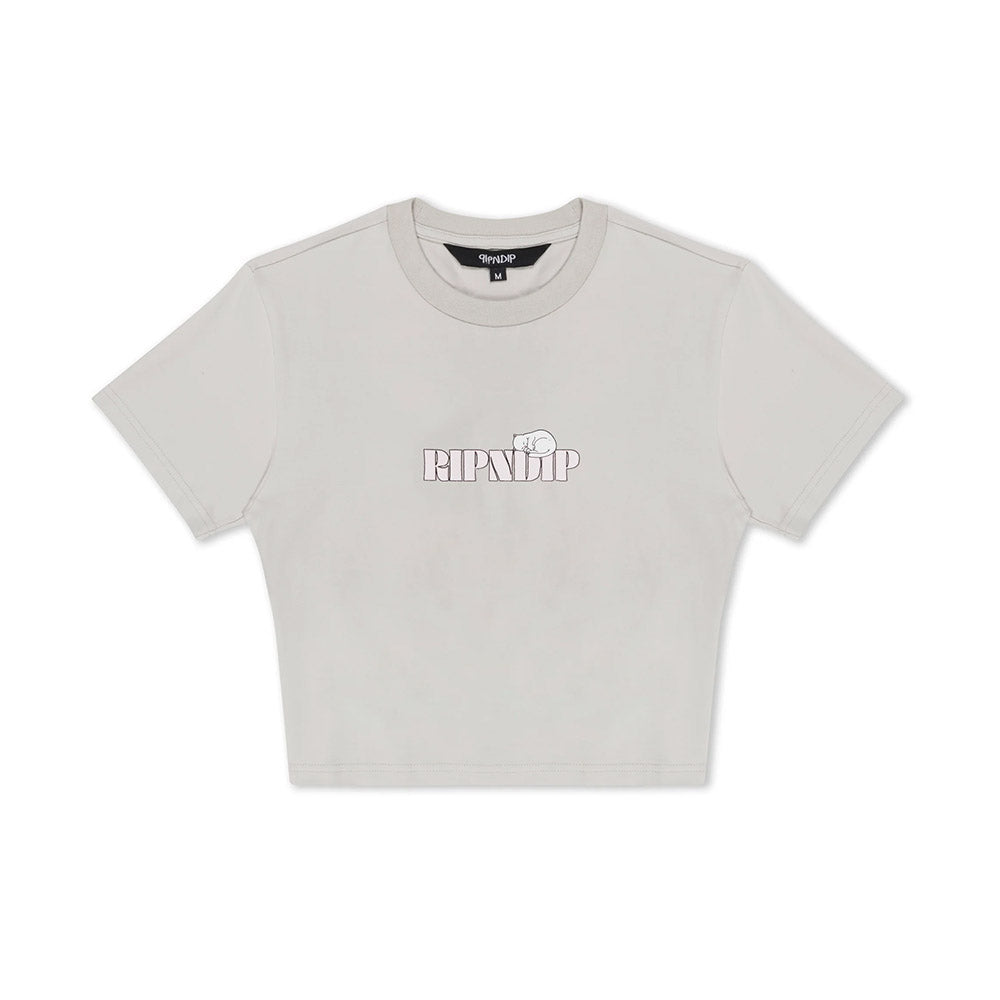 RIPNDIP TASTE LIKE NERM CROP BABY TEE GREY