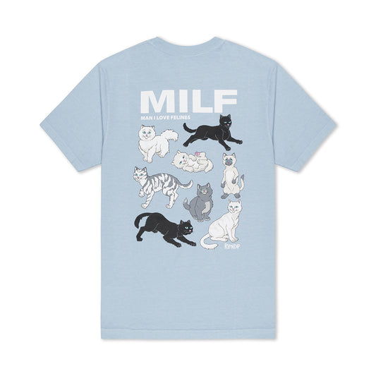 RIPNDIP MAN I LOVE FELINES TEE LIGHT BLUE