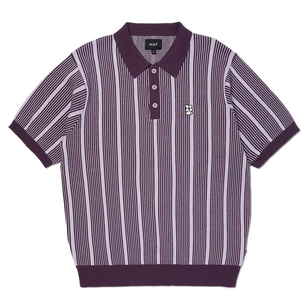 HUF TRACE STRIPE KNIT TOP PURPLE