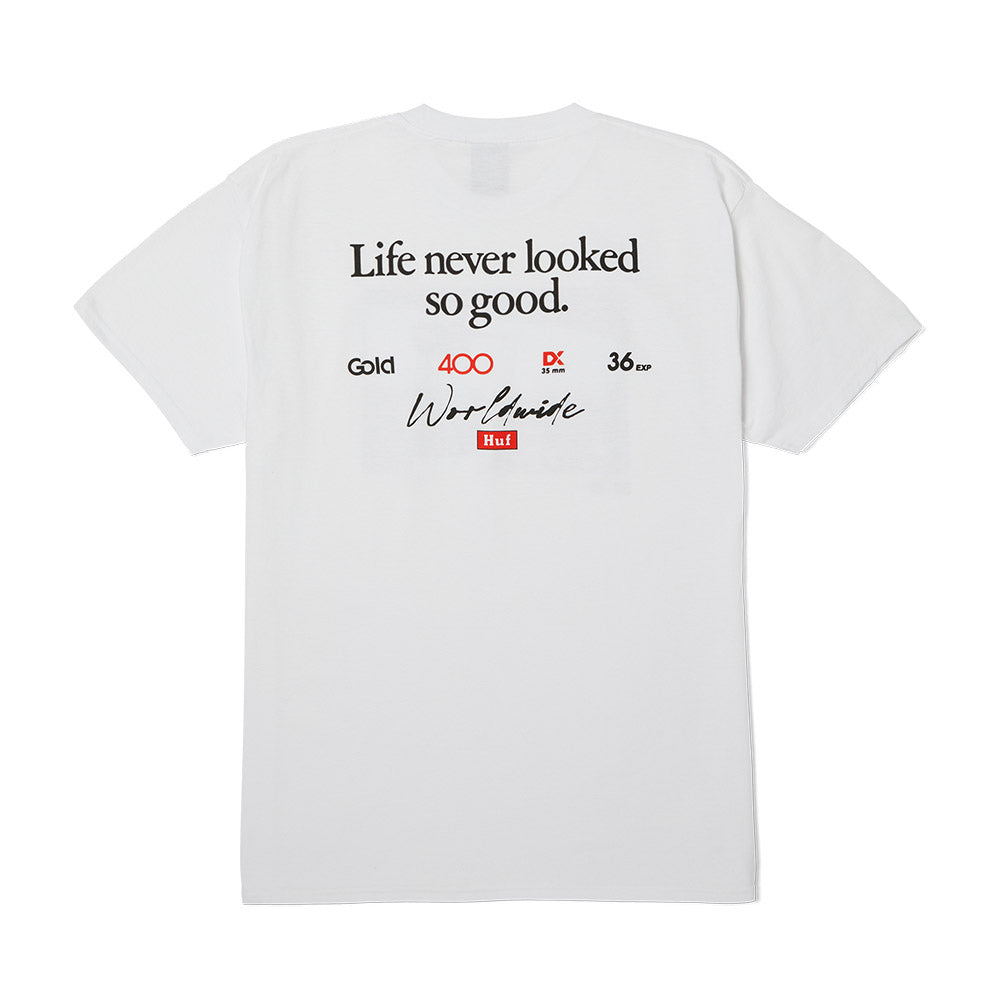 HUF X KODAK REAR VIEW TEE WHITE
