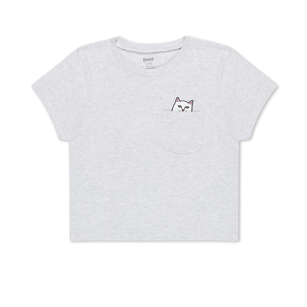 RIPNDIP LORD NERMAL CROPPED BABY POCKET TEE GREY