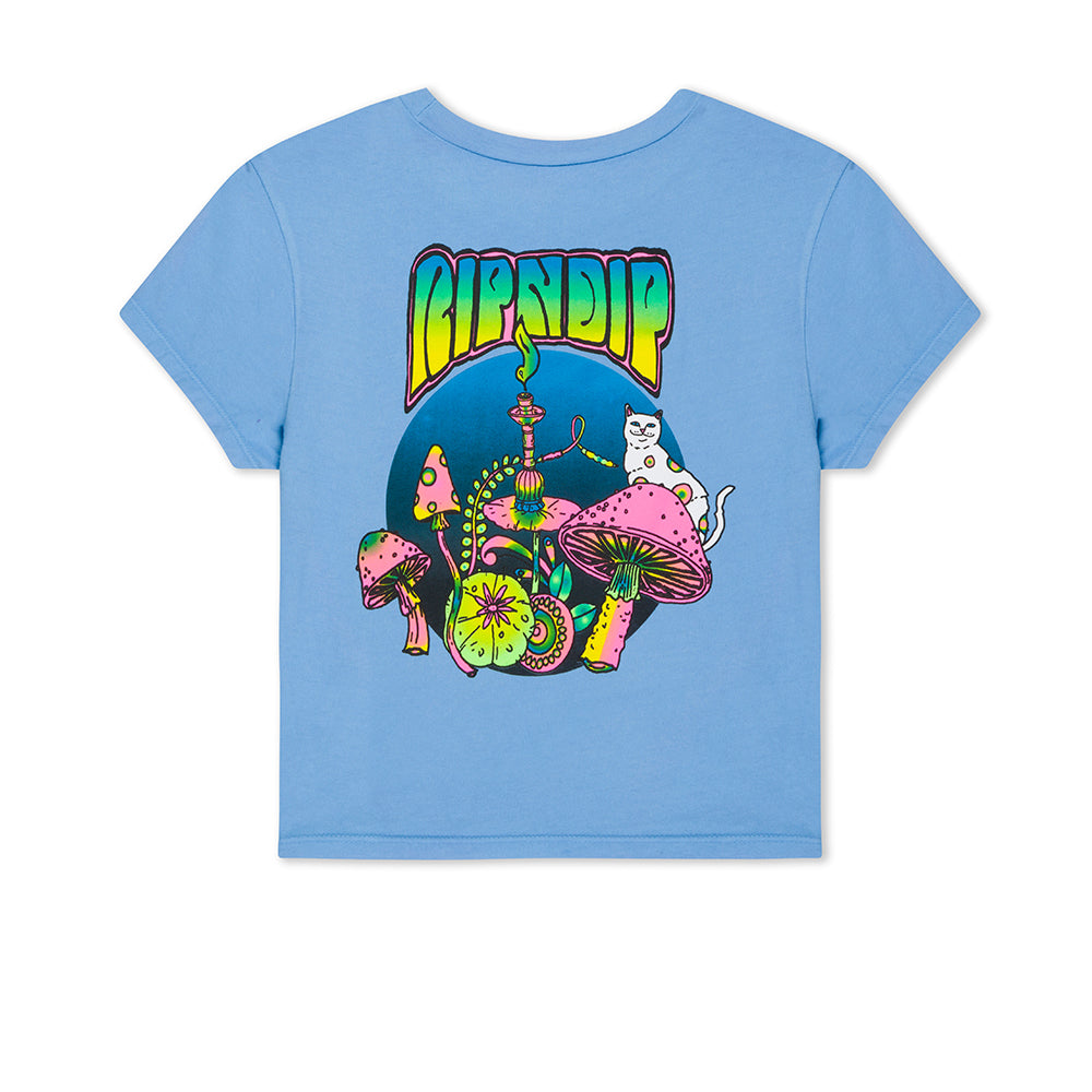 RIPNDIP PSYCHEDELIC CROPPED BABY TEE LIGHT BLUE