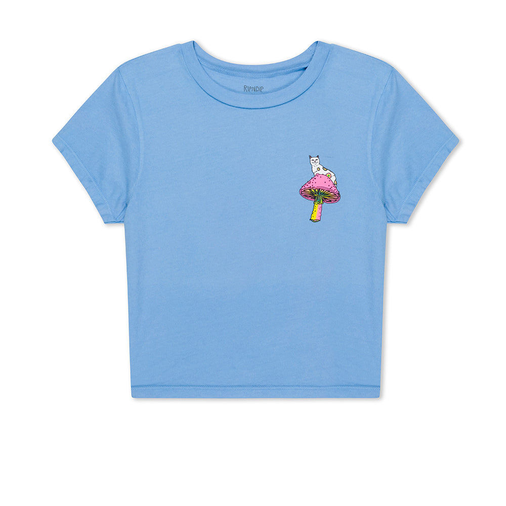 RIPNDIP PSYCHEDELIC CROPPED BABY TEE LIGHT BLUE