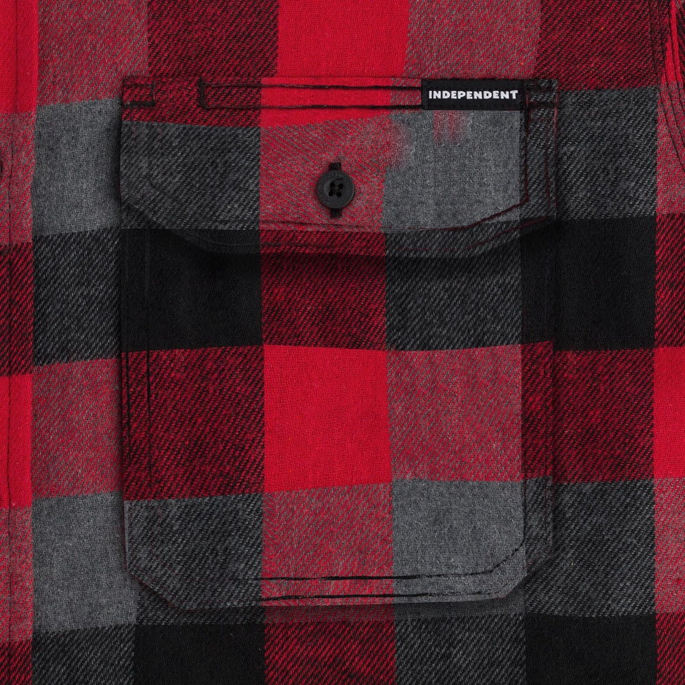 INDEPENDENT BELMONT LS FLANNEL RED