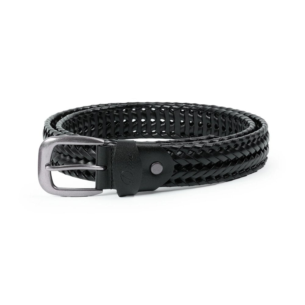 DIME BRAIDED LEATHER BELT BLACK