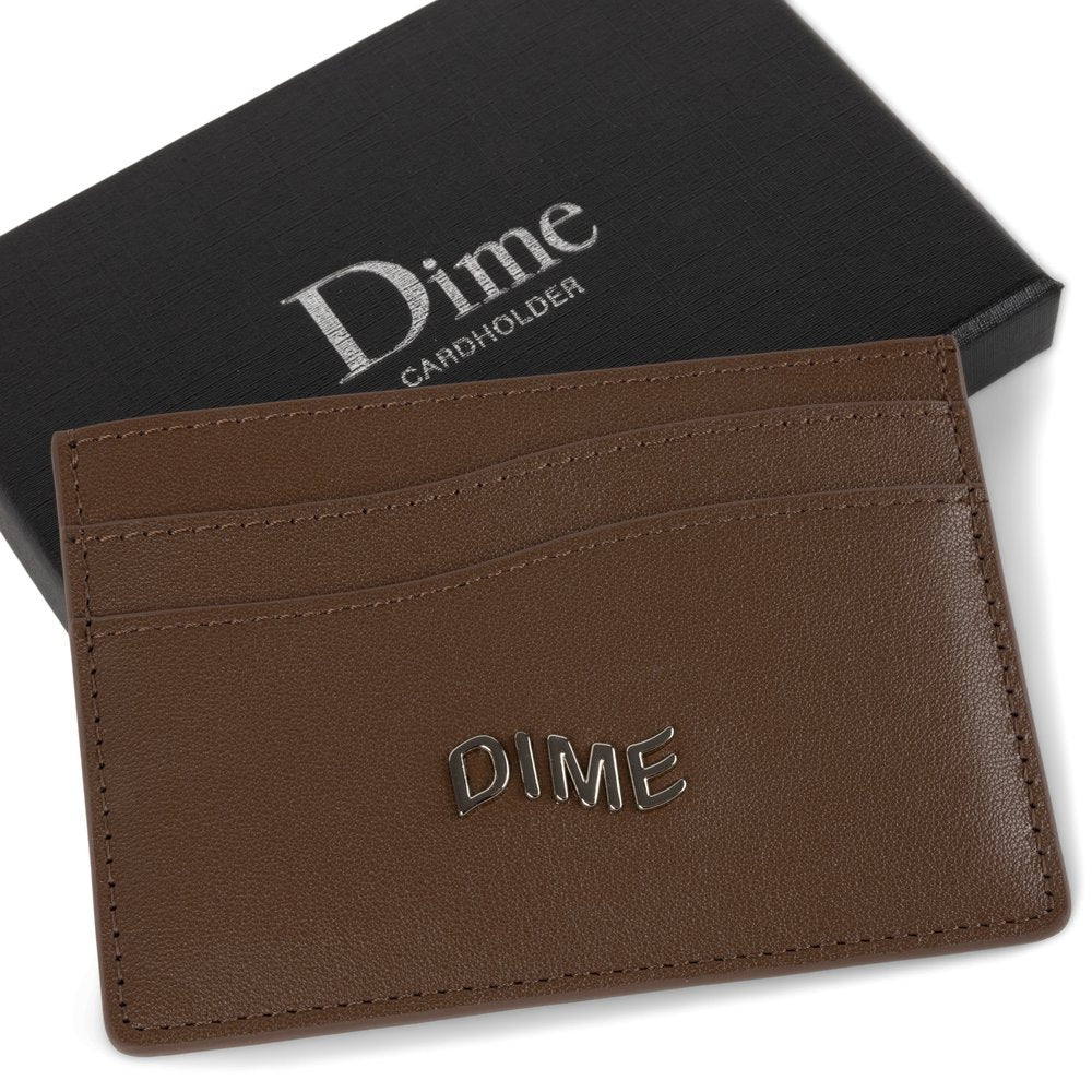 DIME LEATHER CARDHOLDER BROWN